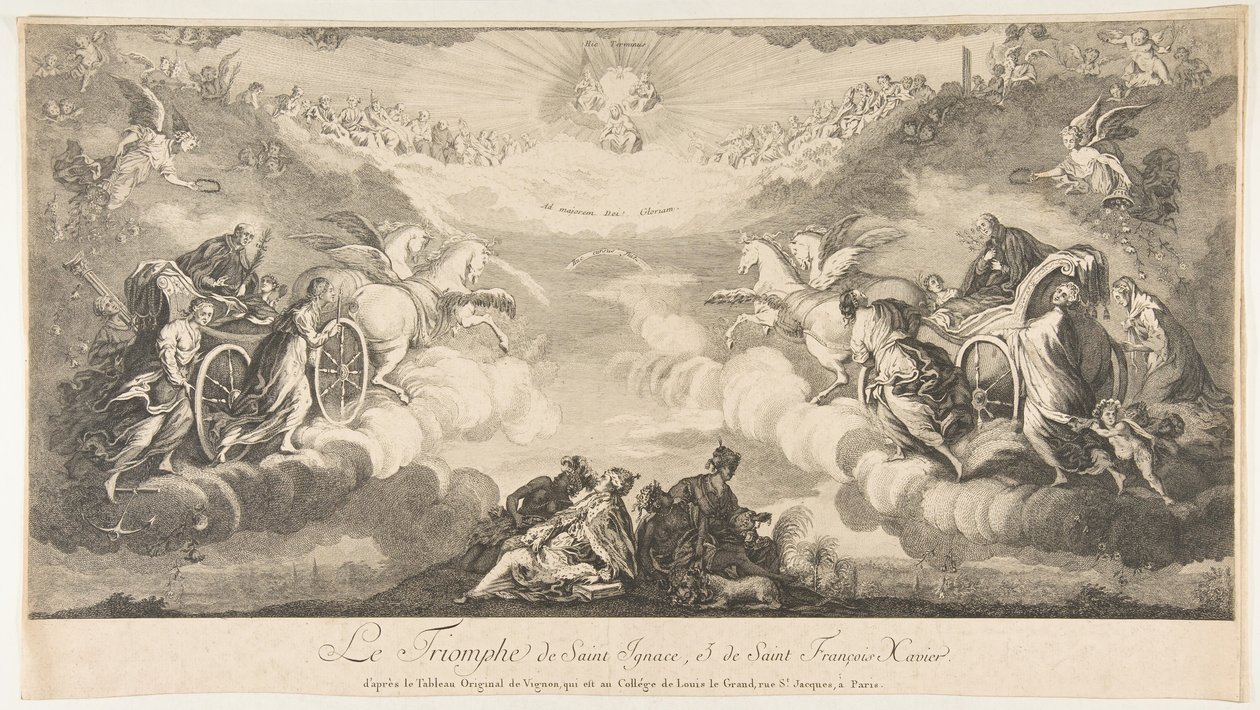 Triumf św. Ignacego i św. Franciszka Ksawerego Le Triumph de Saint Ignace et..., XVII wiek. autorstwa Unbekannt