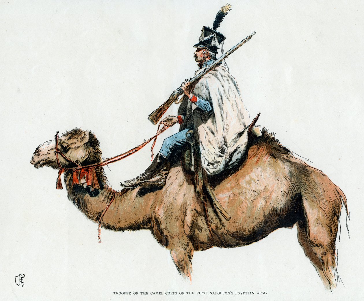 Żołnierz korpusu wielbłądów pierwszej egipskiej armii Napoleona, lata 1790. XX w. autorstwa Unbekannt