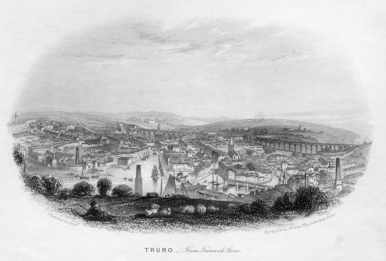 Truro, z Trennick Lane, 1860 autorstwa Unbekannt