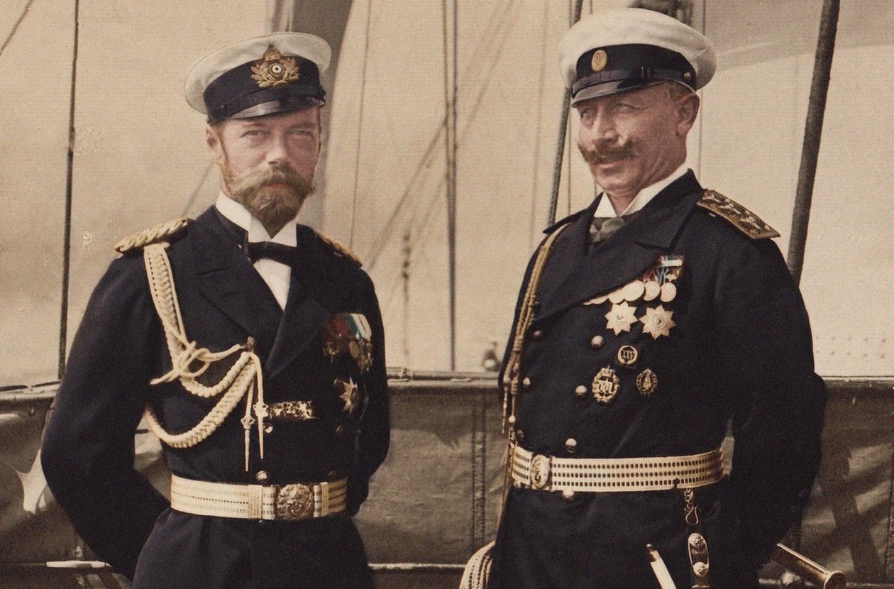 Car Mikołaj II i cesarz Wilhelm II w Björkö, 1905. autorstwa Unbekannt
