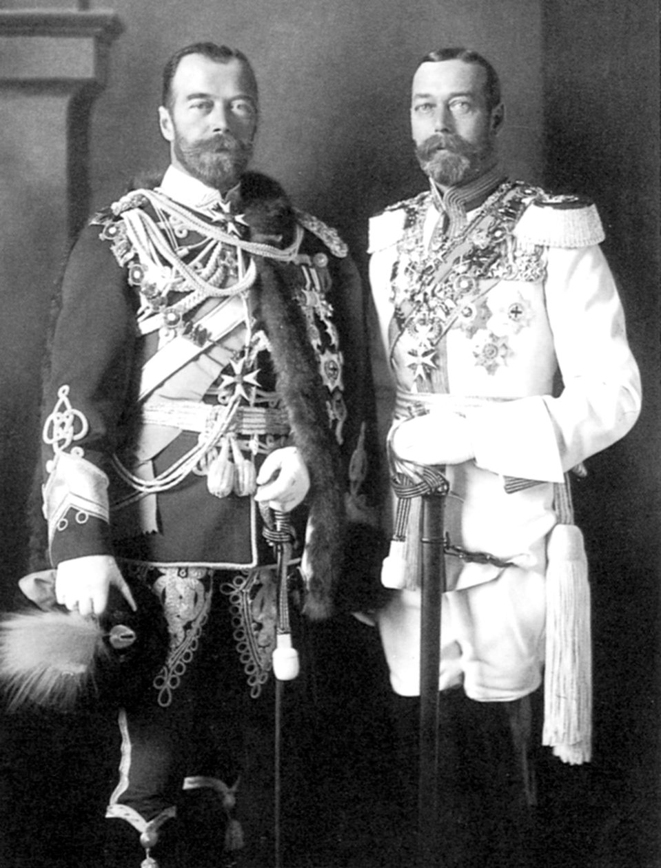 Car Mikołaj II z Rosji i Jerzy V z Wielkiej Brytanii, 1913 autorstwa Unbekannt