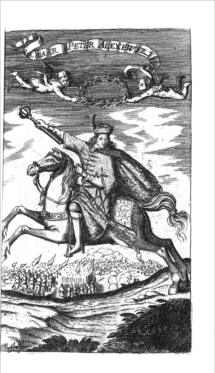 Car Piotr I Aleksiejewicz z Georg Adam Schleissing Derer beiyden Czaaren w Reussland Iwan i Piotr Aleksiej, 1693 autorstwa Unbekannt