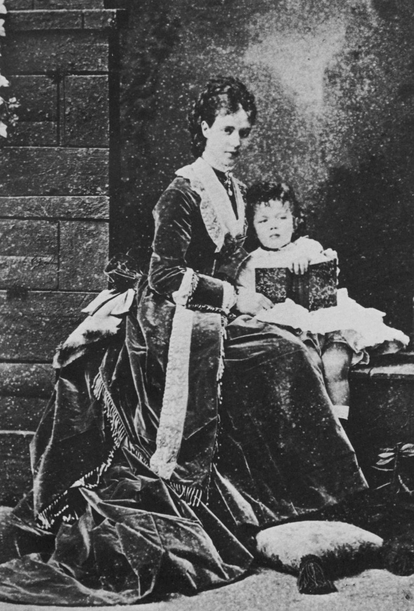 Caryca Maria Fiodorowna z Rosji z carewiczem Mikołajem, c1873 autorstwa Unbekannt
