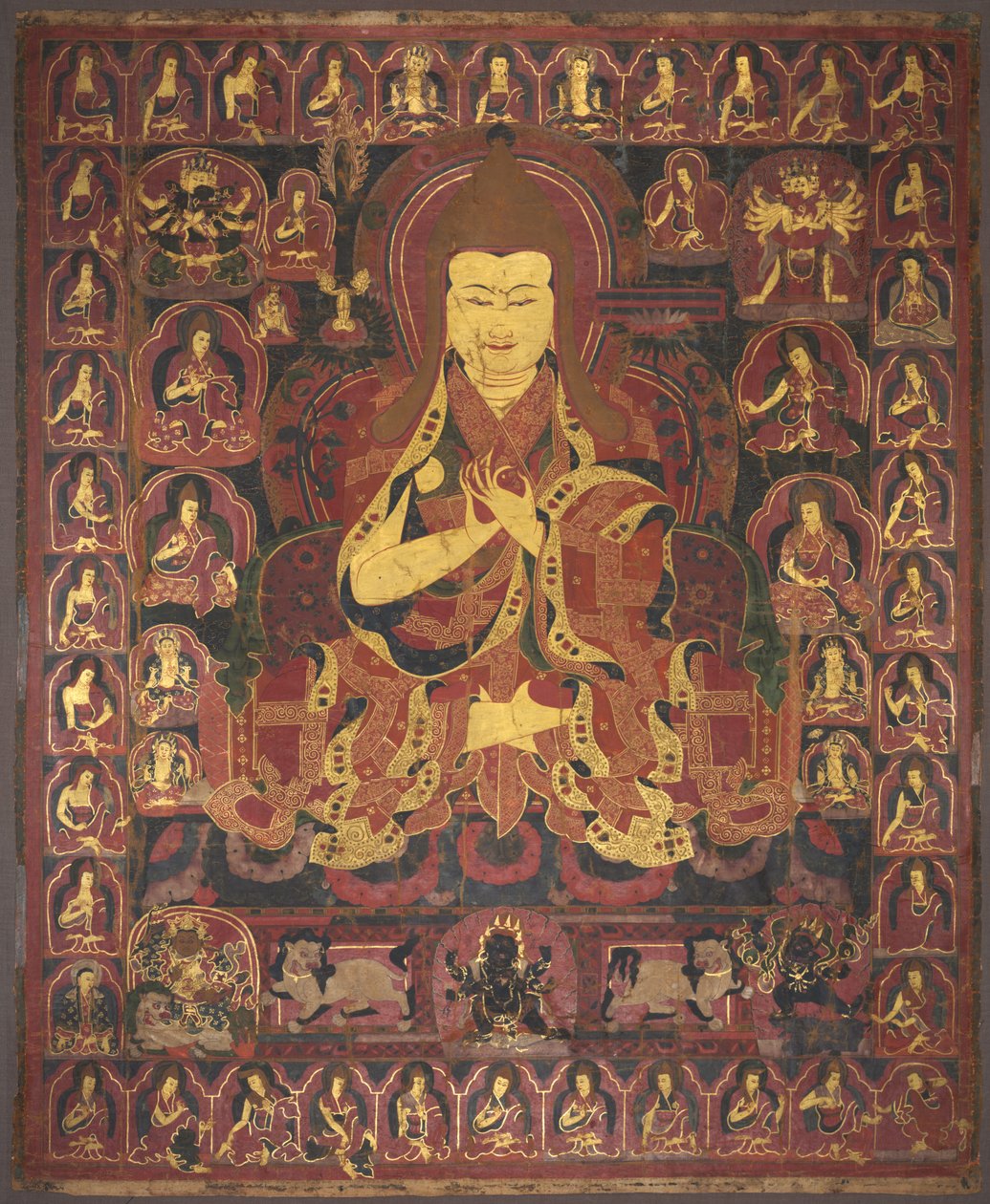 Tsong Khapa, założyciel zakonu Geluk, c. 1440-1470. autorstwa Unbekannt