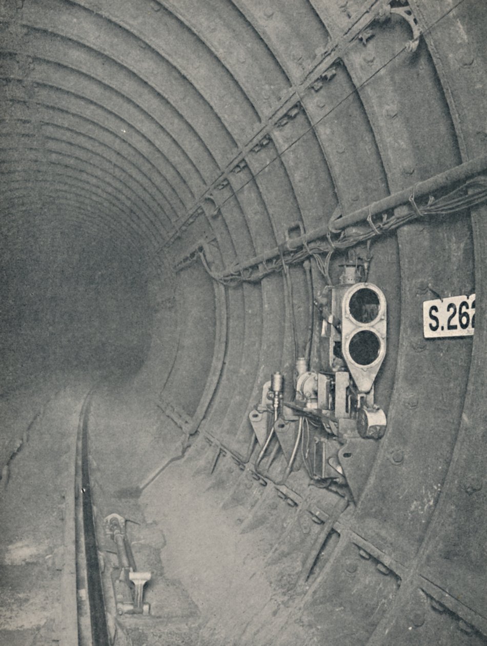 Sygnał tunelowy i automatyczne zatrzymanie pociągu. Londyńskie Koleje Podziemne, 1926 autorstwa Unbekannt