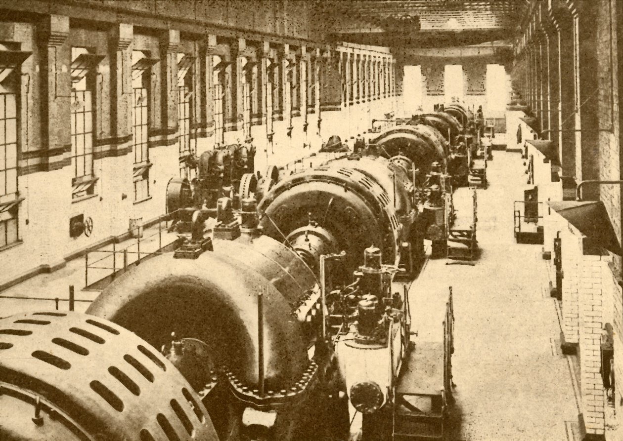 Turbogeneratory w Neasden Power House, Metropolitan Railway, 1930. autorstwa Unbekannt