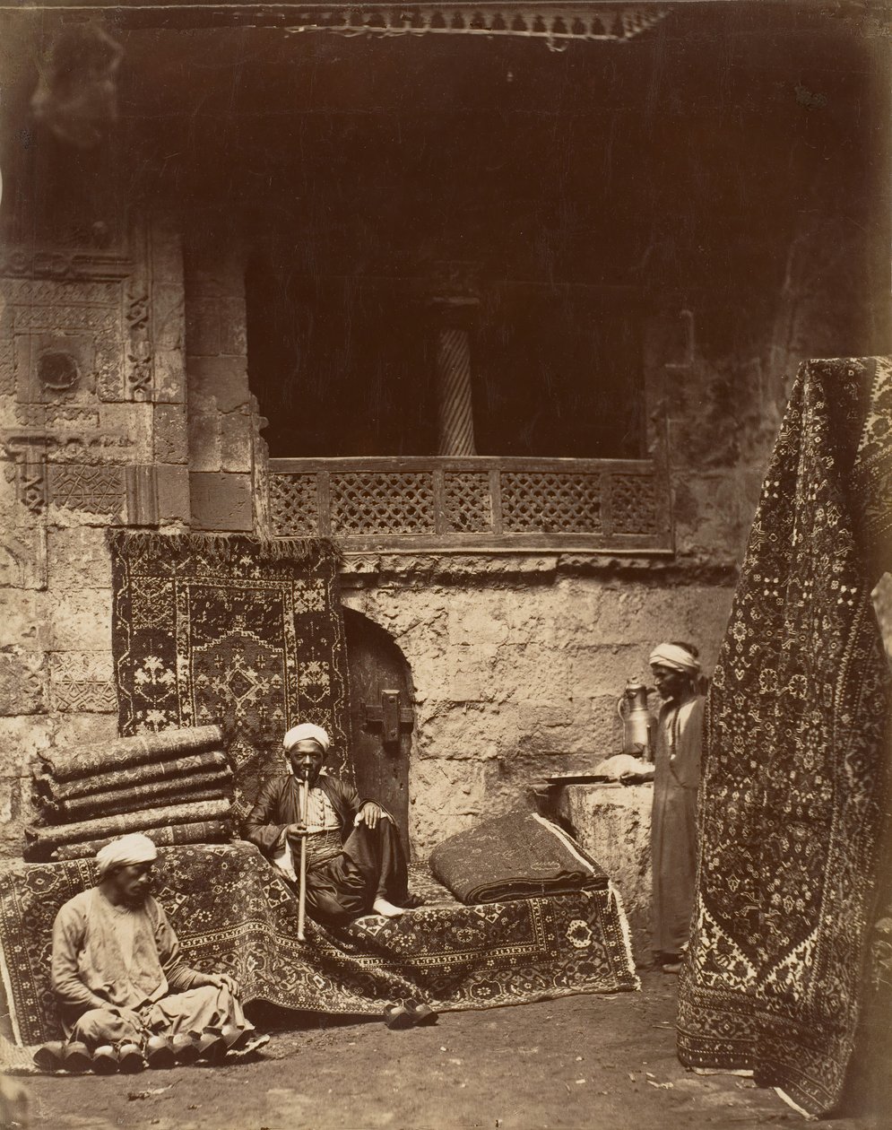 Turecki Bazar Dywanów, Kair, ca. 1880. autorstwa Unbekannt
