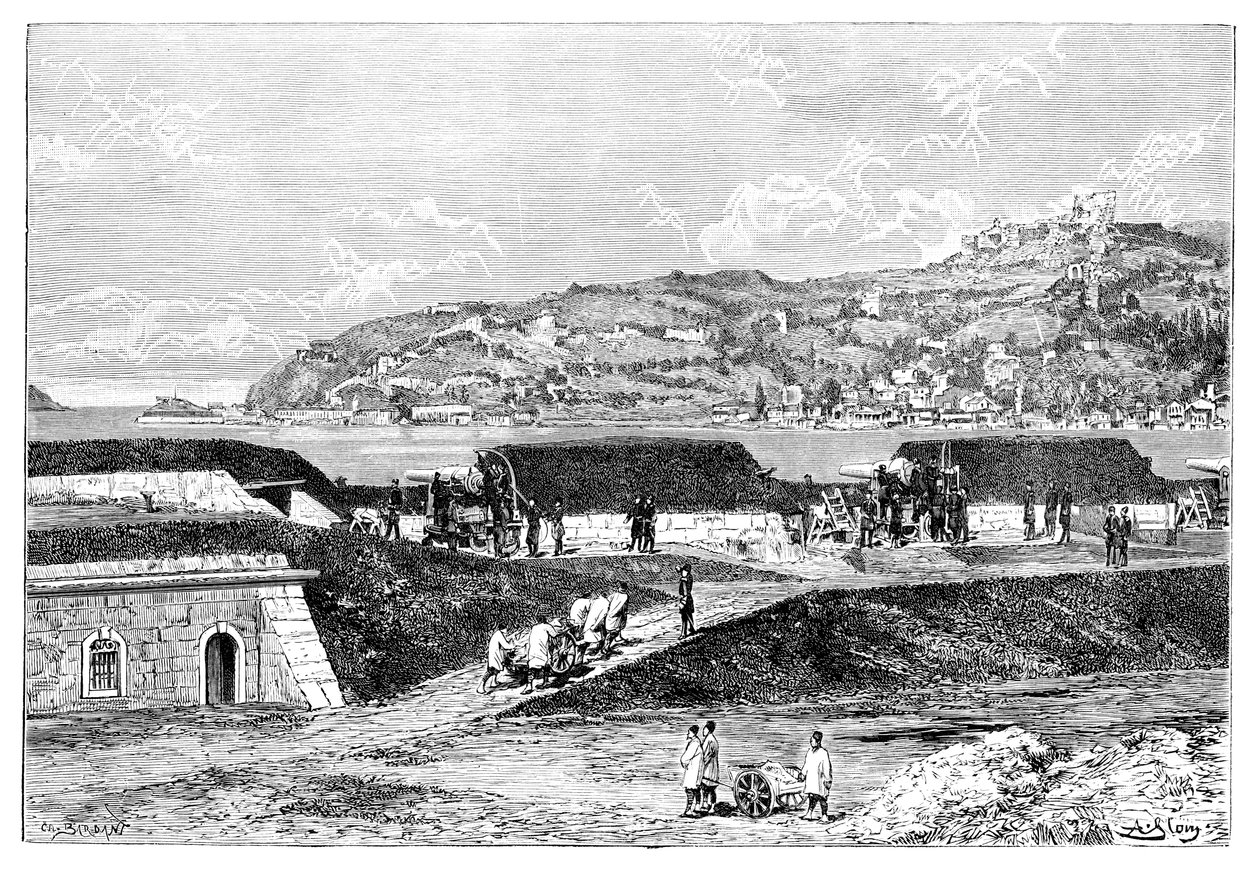 Baterie tureckie i wejście do Bosforu nad Morzem Czarnym, Turcja, 1895 autorstwa Unbekannt