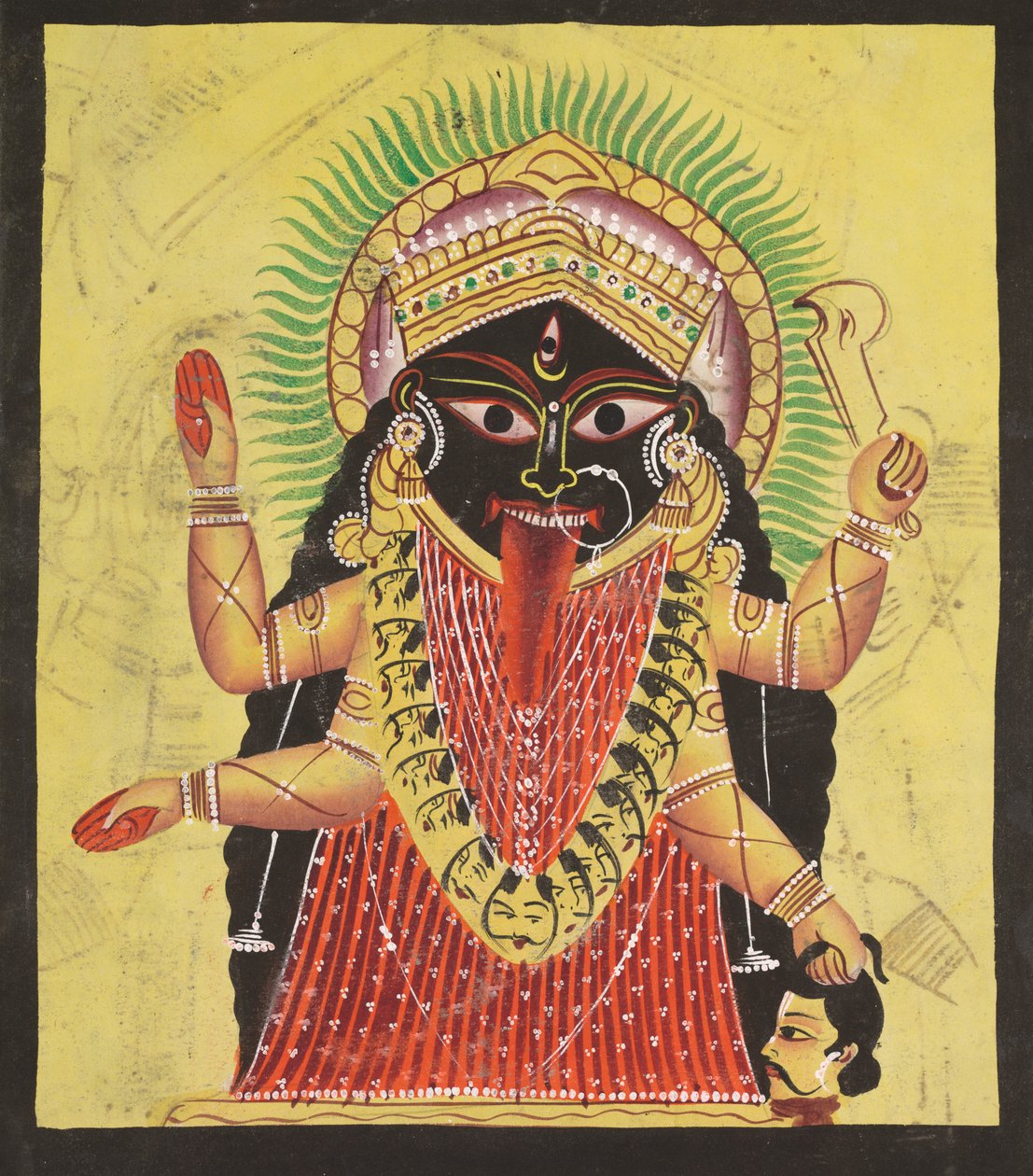 Dwa aspekty Kali: Kali Enshrined, c. 1880 - 1890. autorstwa Unbekannt