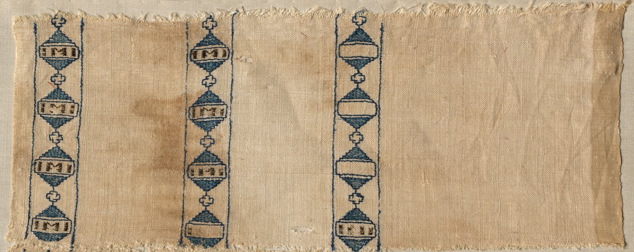 Dwa fragmenty szalika lub nakrycia głowy, 1300s. autorstwa Unbekannt