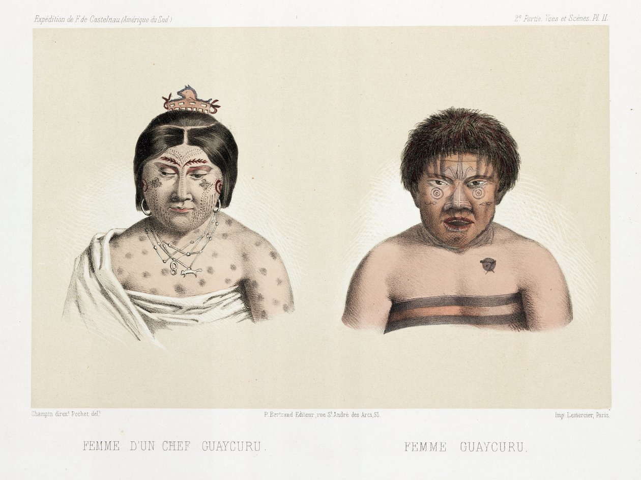 Dwie kobiety Guaycuru, Ameryka Południowa, ok. 1843-1847 autorstwa Unbekannt