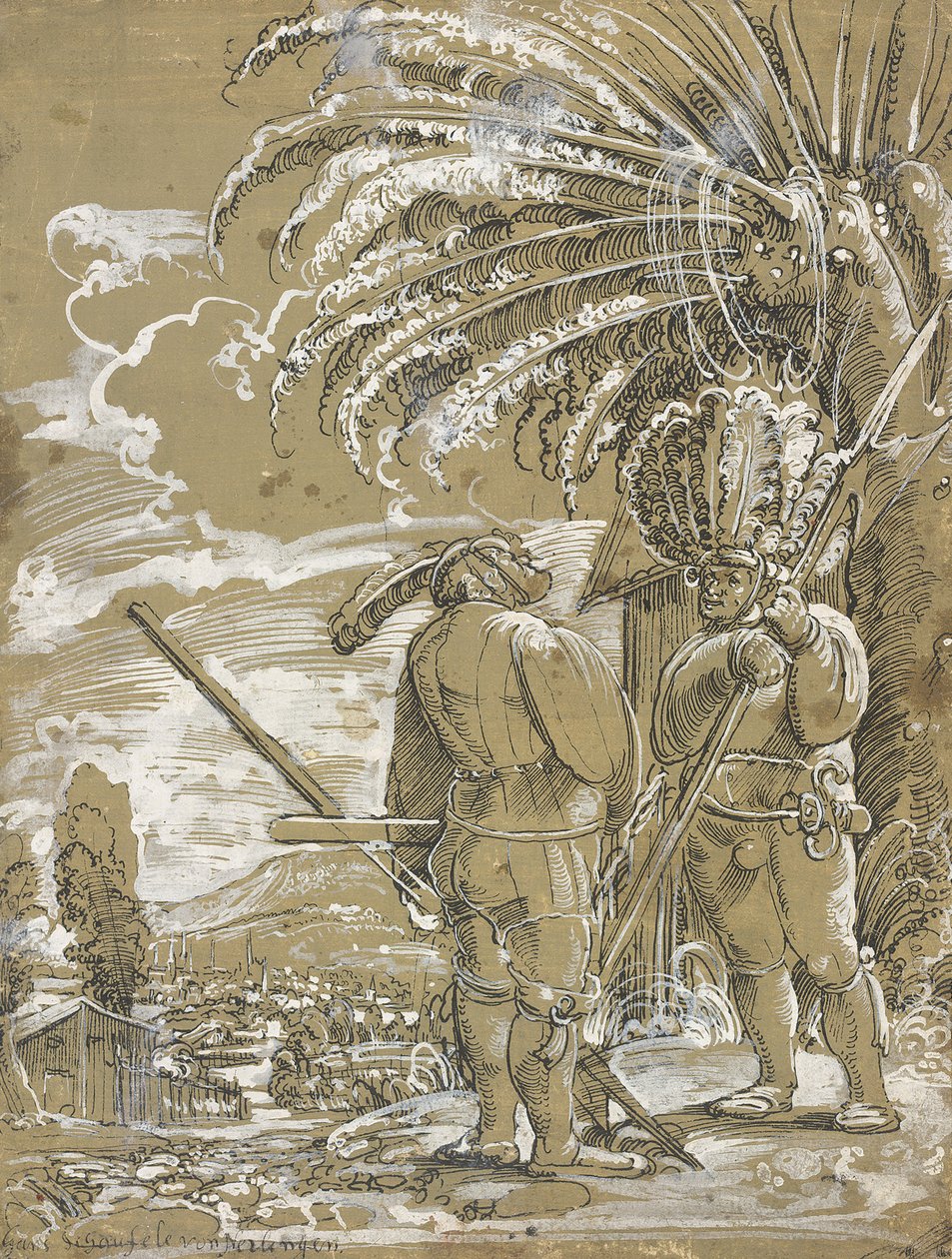 Dwóch Landsknechtów, ok. 1930 r. 1520 autorstwa Unbekannt