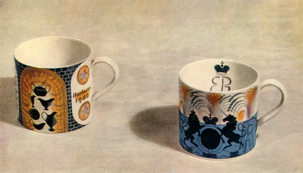 „Dwa kubki Wedgwood zaprojektowane przez Erica Raviliousa”, 1944. autorstwa Unbekannt