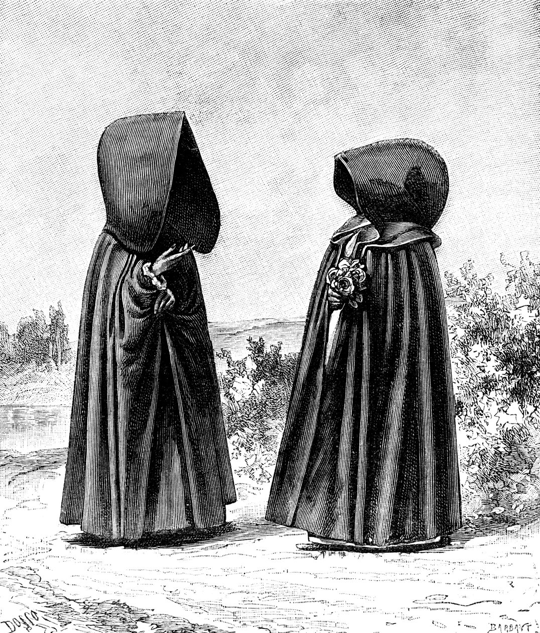 Dwie zakapturzone kobiety z Faial (Portugalia) i San Miguel (Hiszpania), ok. 1900 autorstwa Unbekannt