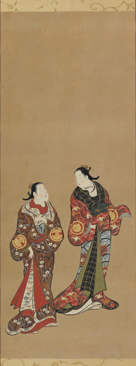 Dwie wysokie kobiety w ciemnych szatach, okres Edo, 1615-1868. autorstwa Unbekannt
