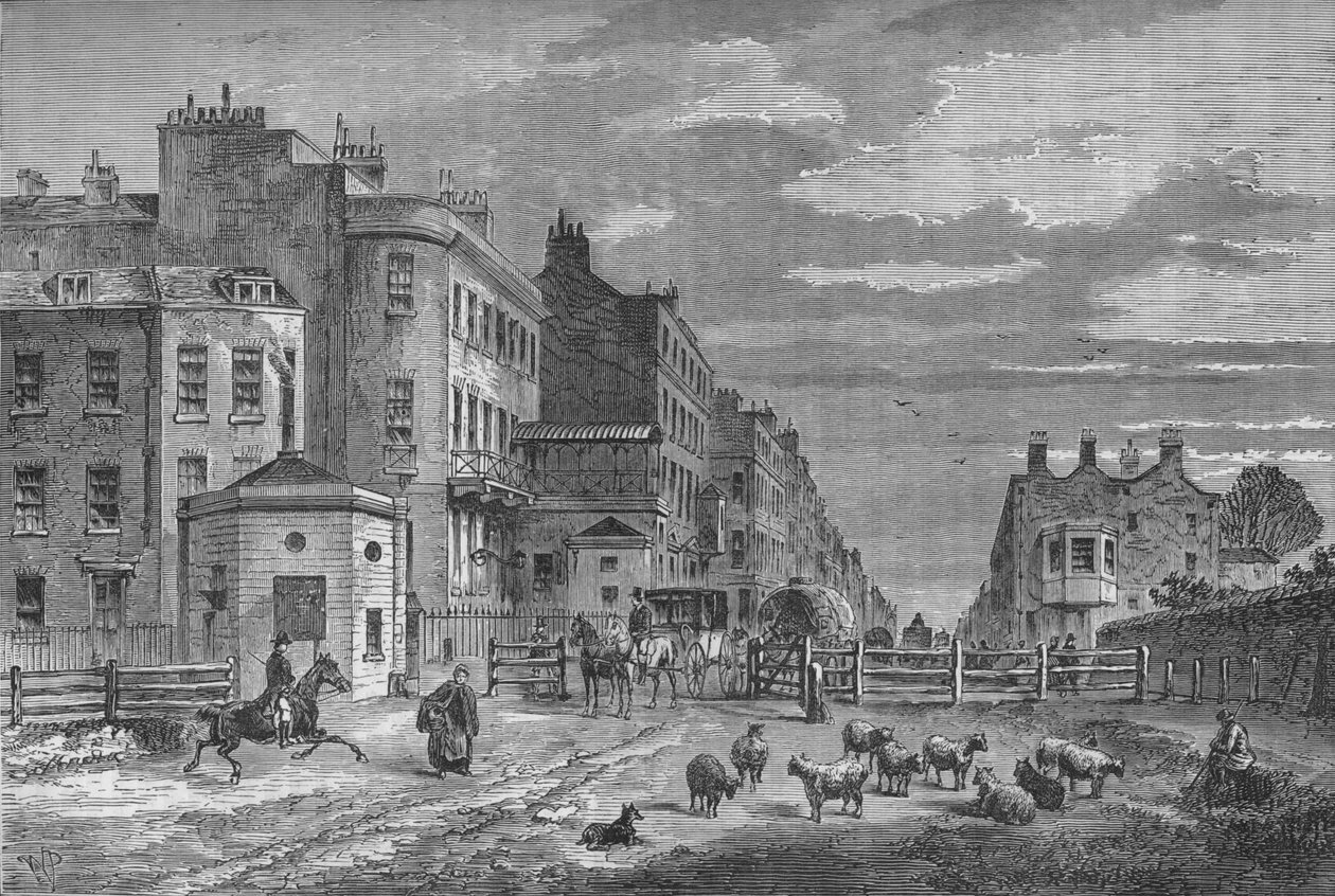 Tyburn Turnpike, Westminster, Londyn, 1820 1878 autorstwa Unbekannt