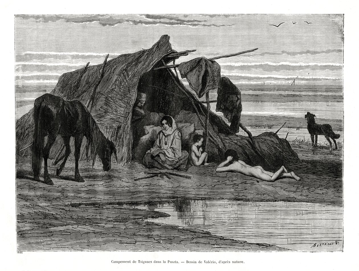 Obóz Tziganes w Puszcie, 1886 r. autorstwa Unbekannt