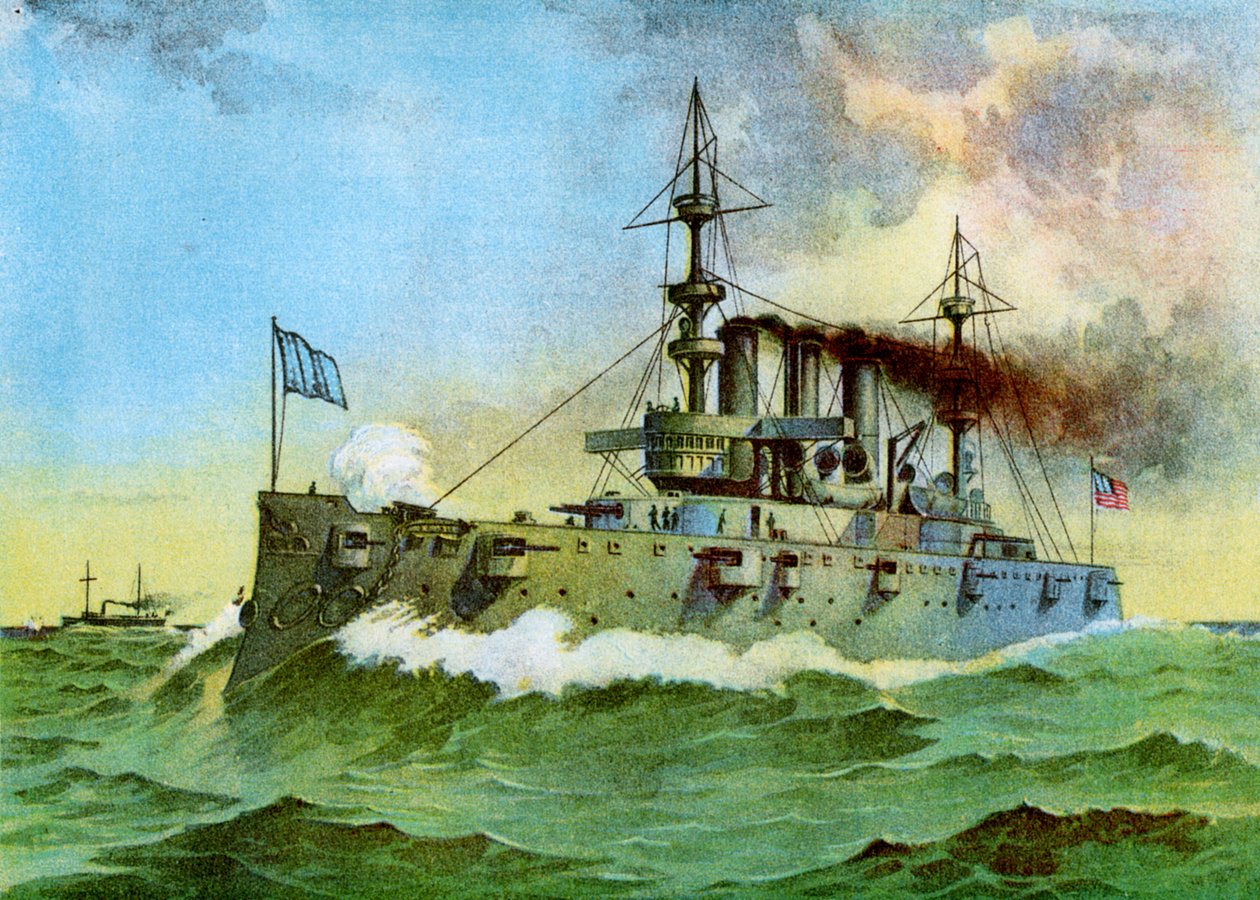 USS New York, amerykański krążownik pancerny, 1898 autorstwa Unbekannt