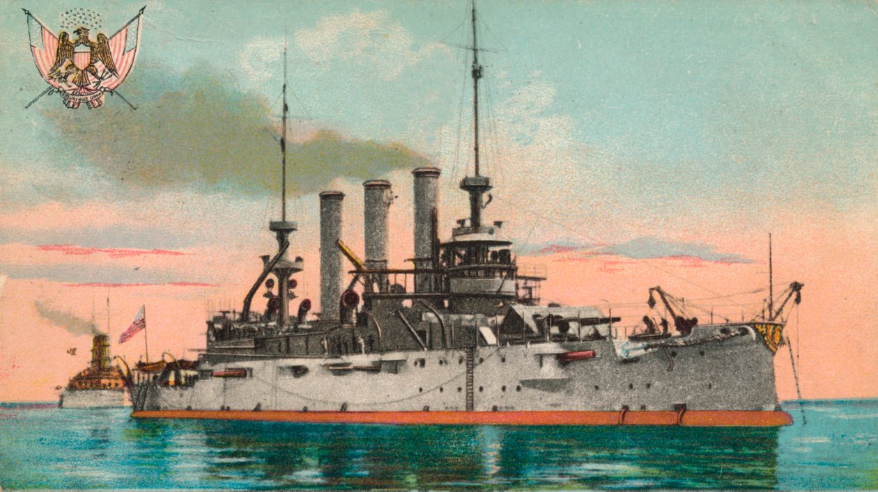 Amerykański pancernik Missouri, ok. 1908 r. autorstwa Unbekannt