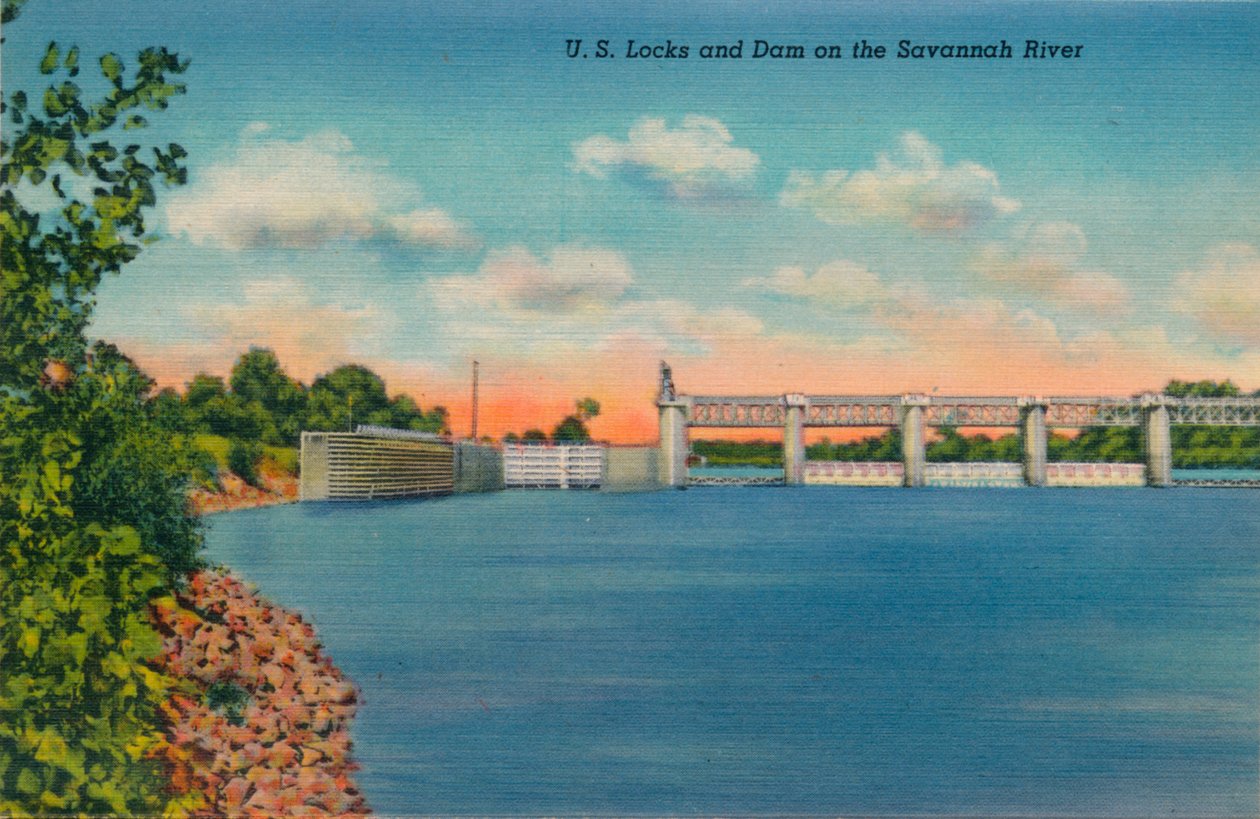 US Locks and Dam na rzece Savannah, 1943 autorstwa Unbekannt