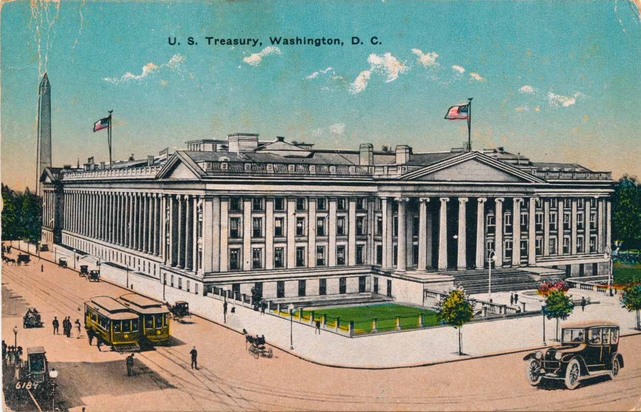 Departament Skarbu USA, Waszyngton, DC, ok. 1920 r. autorstwa Unbekannt