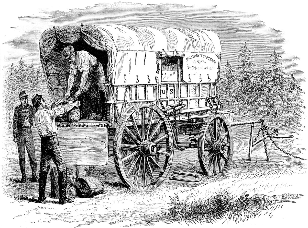 Amerykański wojskowy wagon telegraficzny, wojna secesyjna, 1861-1865 c1880 autorstwa Unbekannt