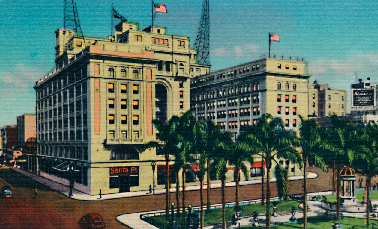 NAS. Grant Hotel i Plaza. San Diego, Kalifornia, ok. 1941 r. autorstwa Unbekannt