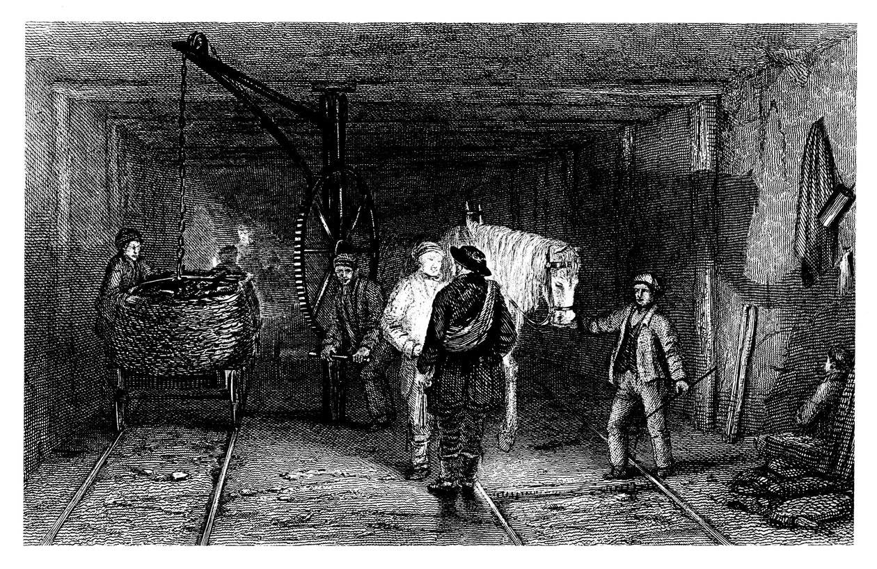 Scena podziemna w kopalni węgla kamiennego, 1860 autorstwa Unbekannt