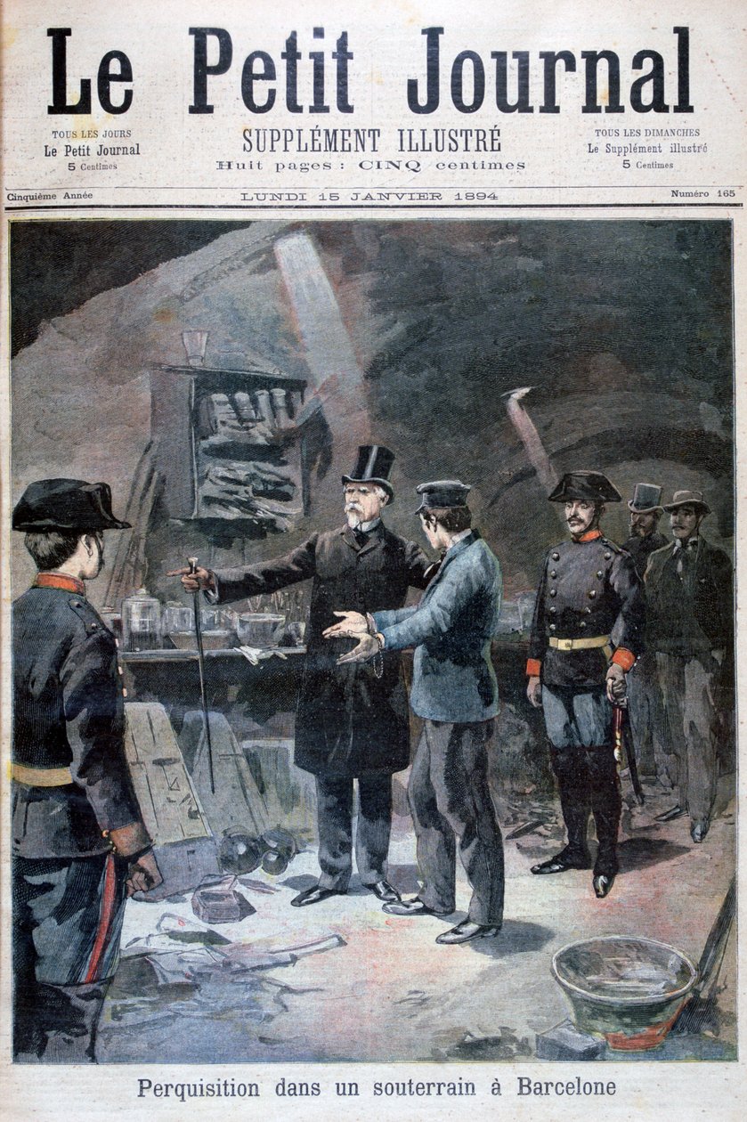 Podziemne poszukiwania anarchistów, Barcelona, 1894 autorstwa Unbekannt