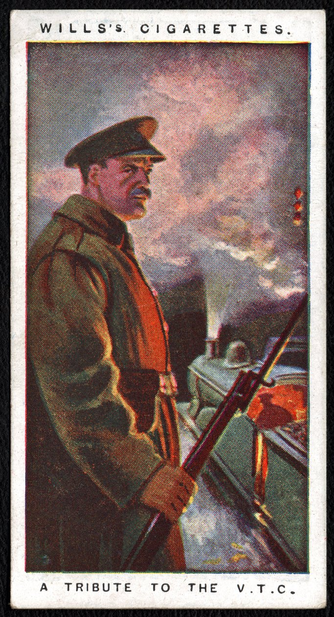 Wielka Brytania : Jedna z serii dwudziestu czterech kart papierosowych opublikowanych w 1917 roku przez Imperial Tobacco Company jako hołd dla wysiłku wojennego sił wojskowych i cywilnych autorstwa Unbekannt