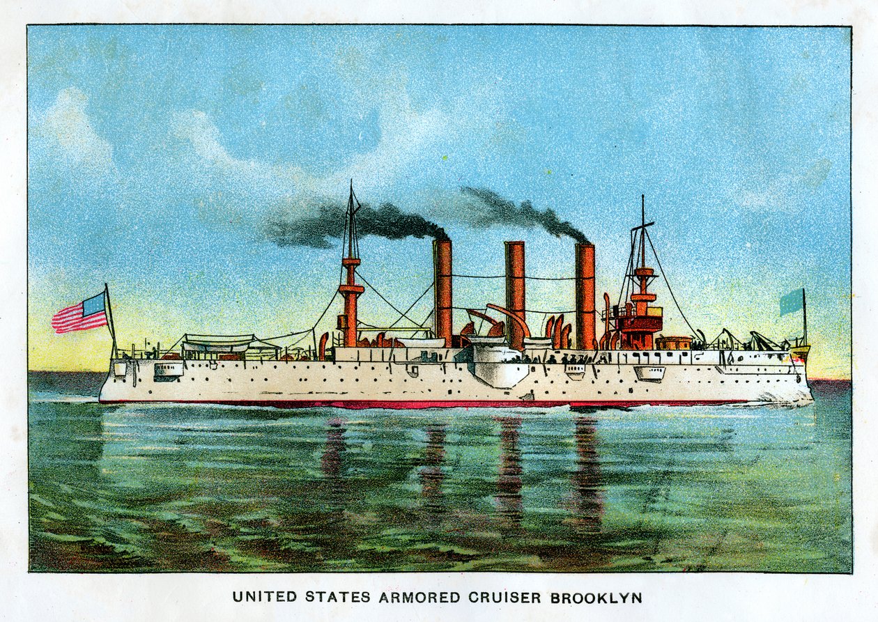 Amerykański krążownik pancerny Brooklyn, ok. 1890 r. autorstwa Unbekannt