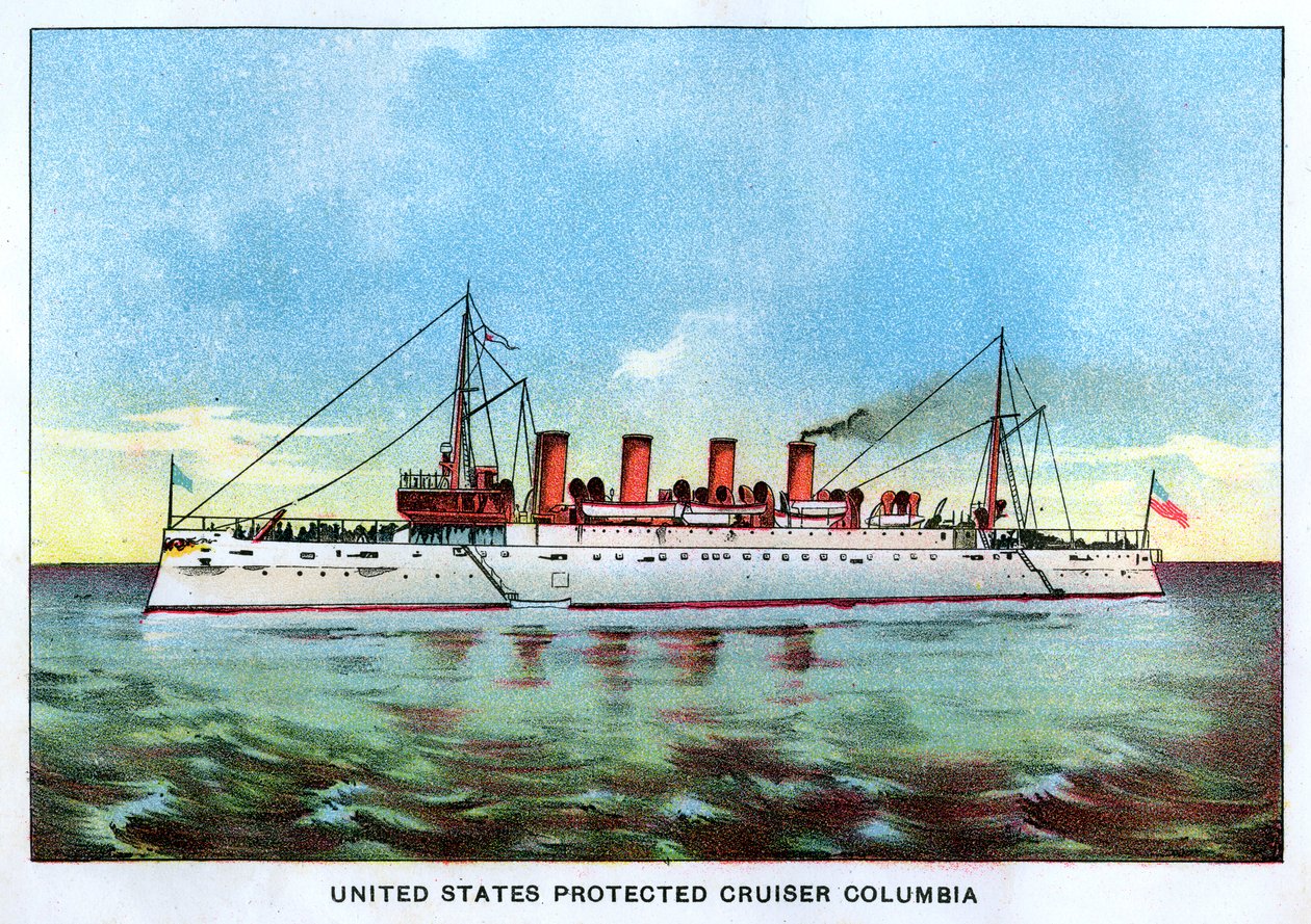 Chroniony krążownik Stanów Zjednoczonych Columbia, ok. 1890 r. autorstwa Unbekannt