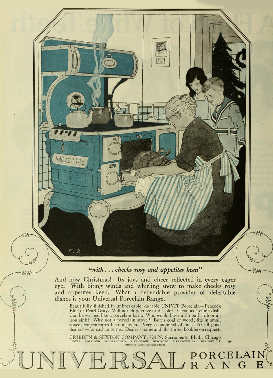 Universal Porcelain Range, Reklama z The Saturday Evening Post, ok. 1920-1925. autorstwa Unbekannt