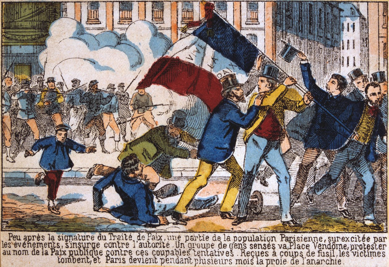 Powstanie prowadzące do powstania Komuny Paryskiej, 1871 r. autorstwa Unbekannt