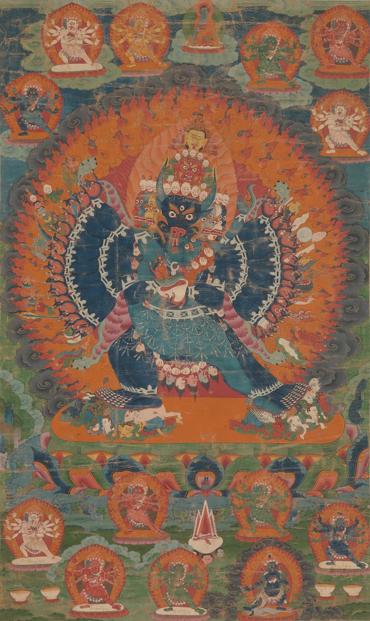 Vajrabhairava ze swoim małżonkiem Vajravetali, XVIII wiek. autorstwa Unbekannt