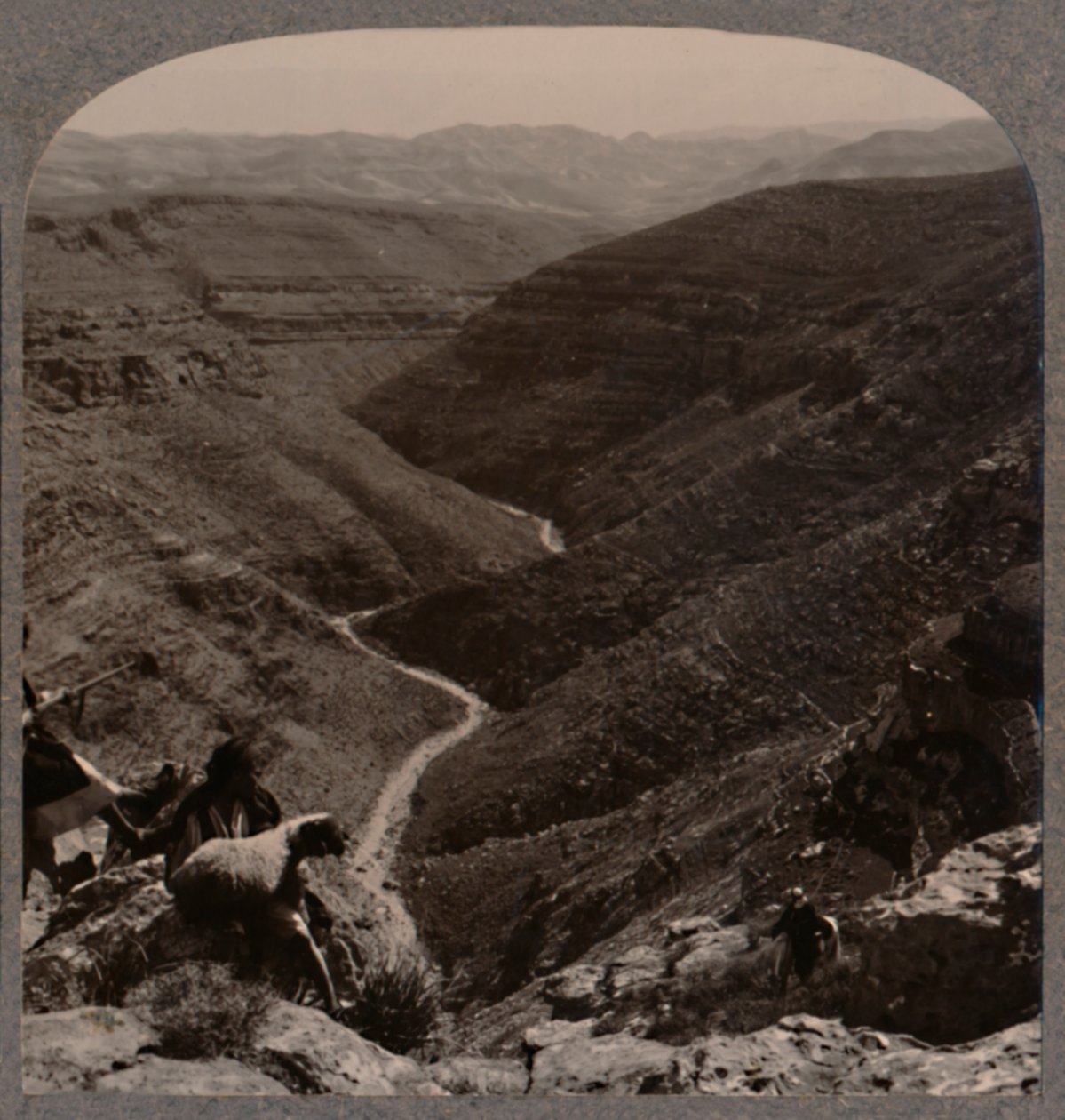 Dolina Arno, pasterz i owce na pierwszym planie, ok. 1900 autorstwa Unbekannt