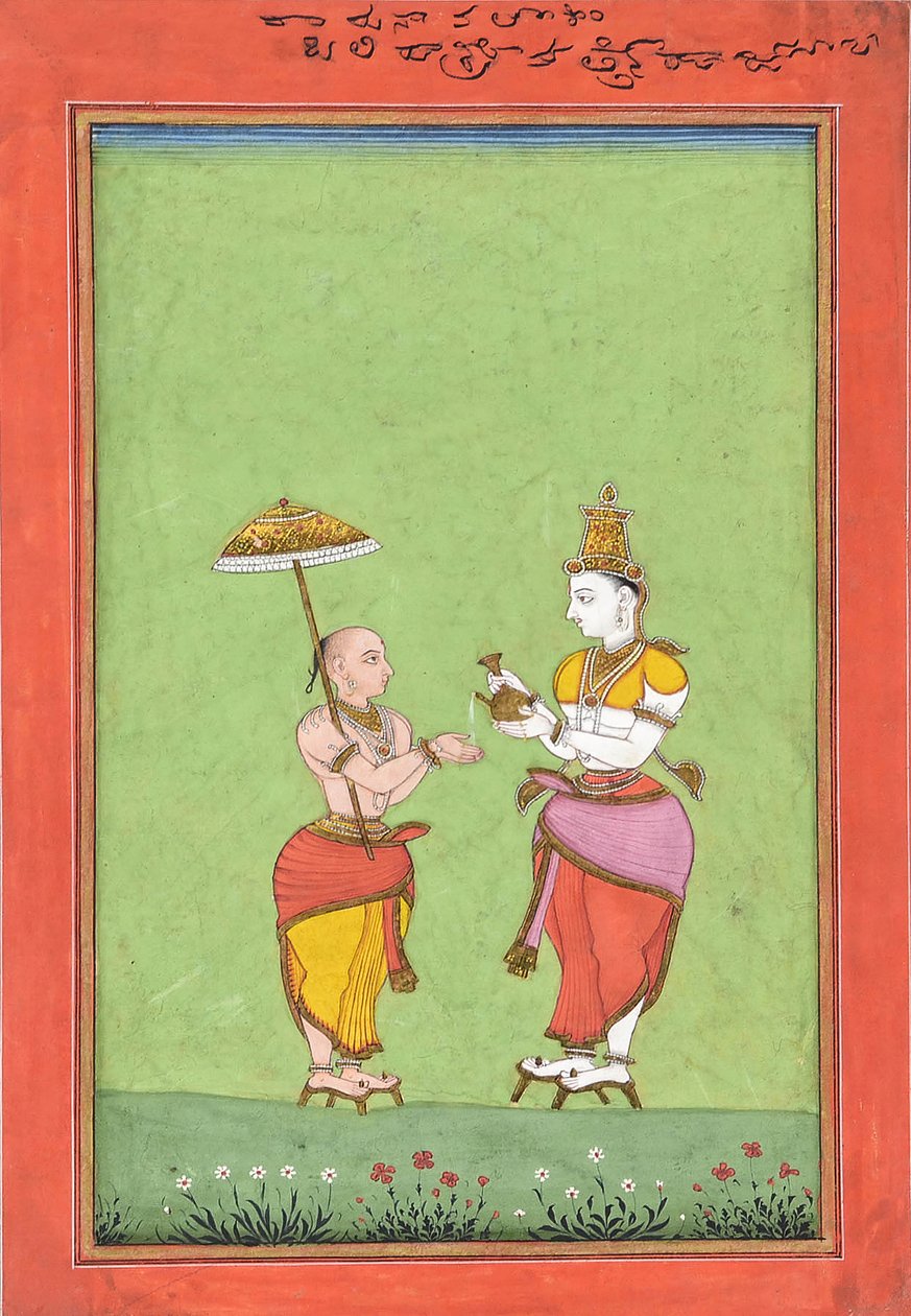 Wamana pobłogosławiony przez króla Bali, ca. 1780. autorstwa Unbekannt