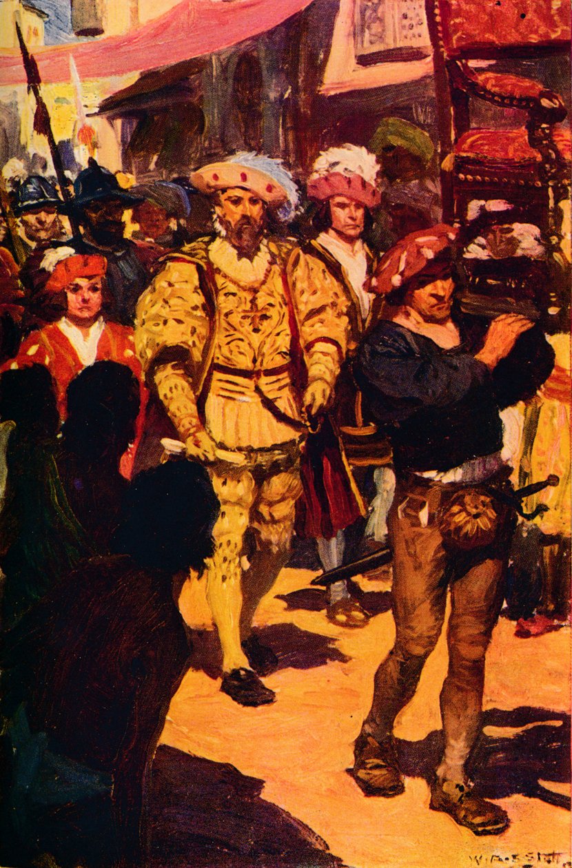 Vasco Da Gama z wizytą u króla Kalikatu, 1498 c1912 autorstwa Unbekannt