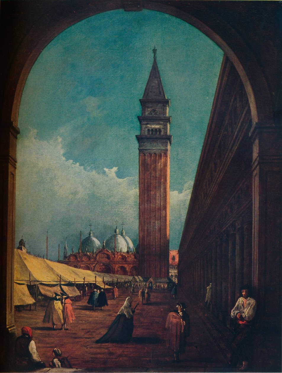 Wenecja: Targi na Piazza San Marco widziane przez bramę na południowo-zachodnim krańcu, c1863 autorstwa Unbekannt