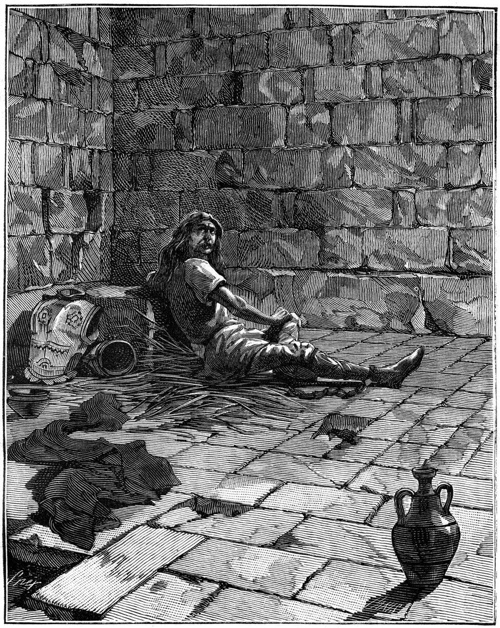Wercyngetoryks uwięziony w Tullianum w Rzymie, ok. 52-46 p.n.e. 1882-1884 autorstwa Unbekannt