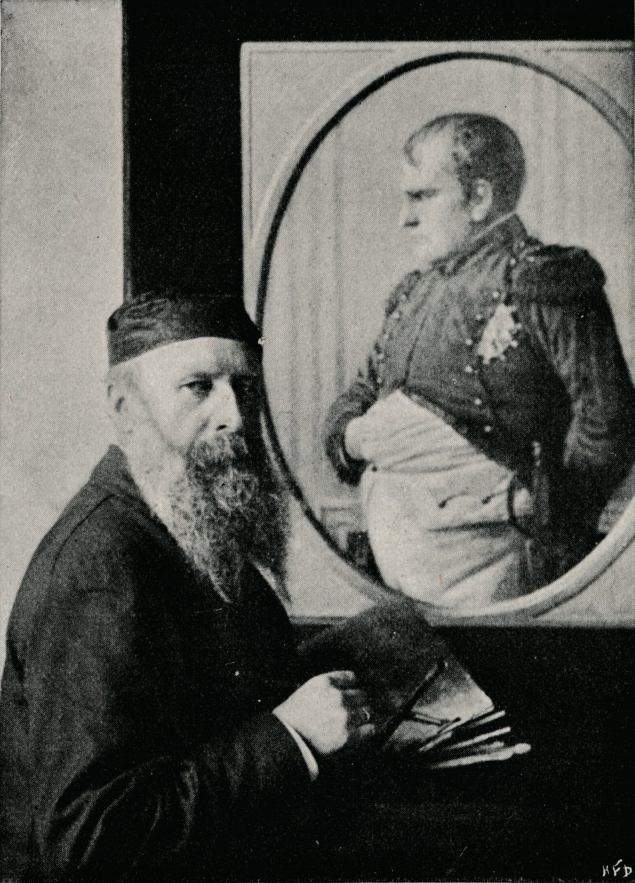 Verestchagin malujący obraz Napoleona, c1890, 1910 autorstwa Unbekannt