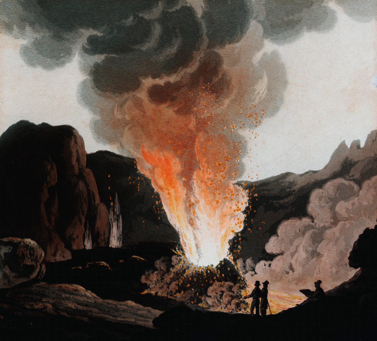 Wybuch Wezuwiusza, Włochy, c1815 autorstwa Unbekannt