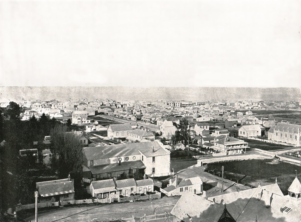 Widok z Milton Road, Napier, Nowa Zelandia, 1895. autorstwa Unbekannt