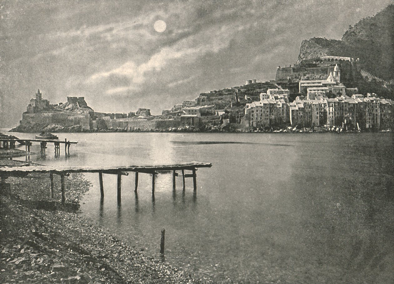 Widok z zatoki, La Spezia, Włochy, 1895. autorstwa Unbekannt
