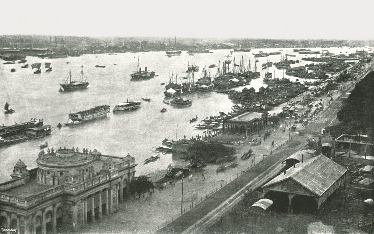 Widok z mostu Hooghly, Kalkuta, Indie, 1895. autorstwa Unbekannt