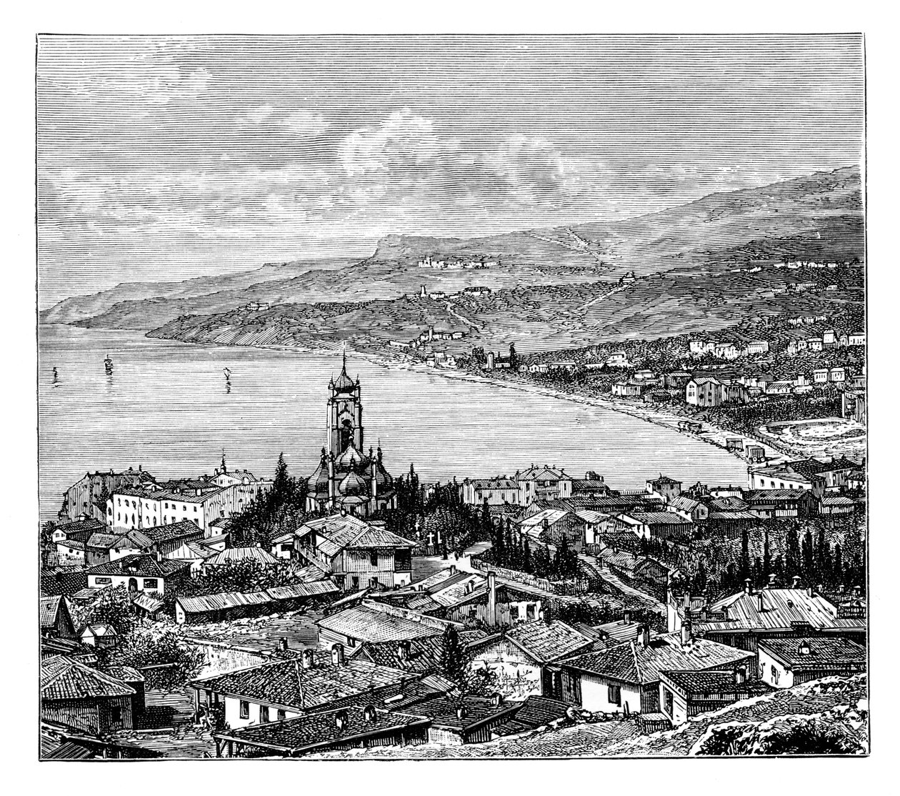 Widok na Krymie: Jałta, ok. 1888 r. autorstwa Unbekannt