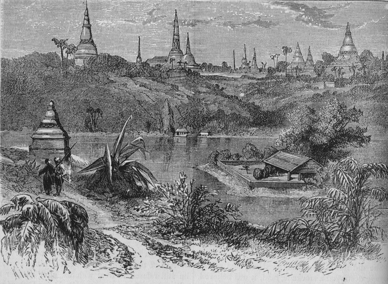 Widok w pobliżu Rangun, c1880 autorstwa Unbekannt