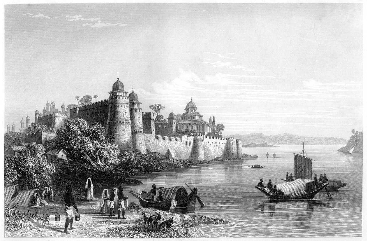 Widok Allahabadu, ukazujący fort, ok. 1860 r. autorstwa Unbekannt