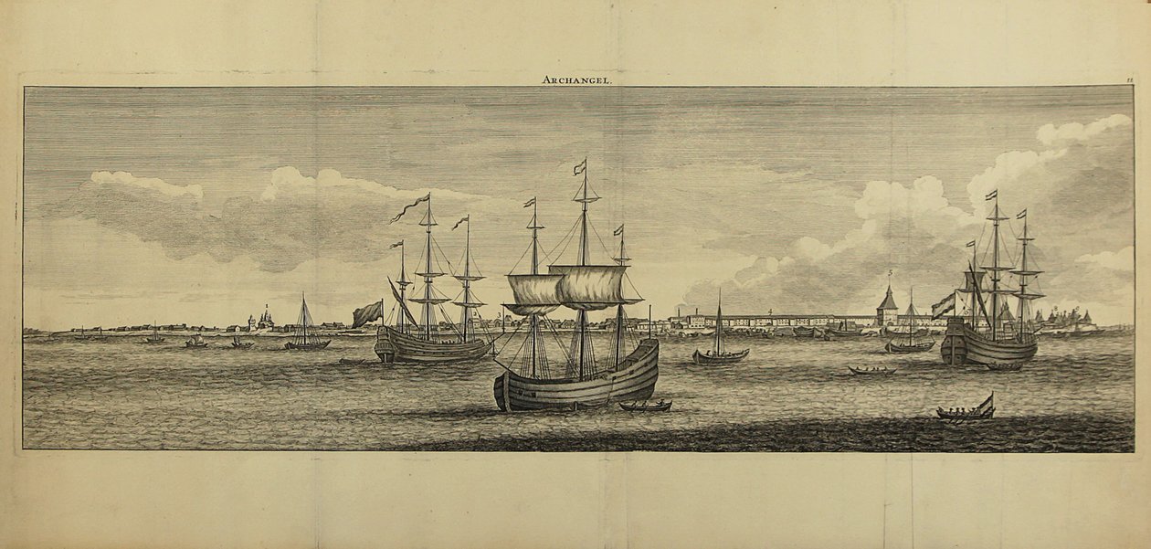 Widok Archangielska, ok. 1770 autorstwa Unbekannt