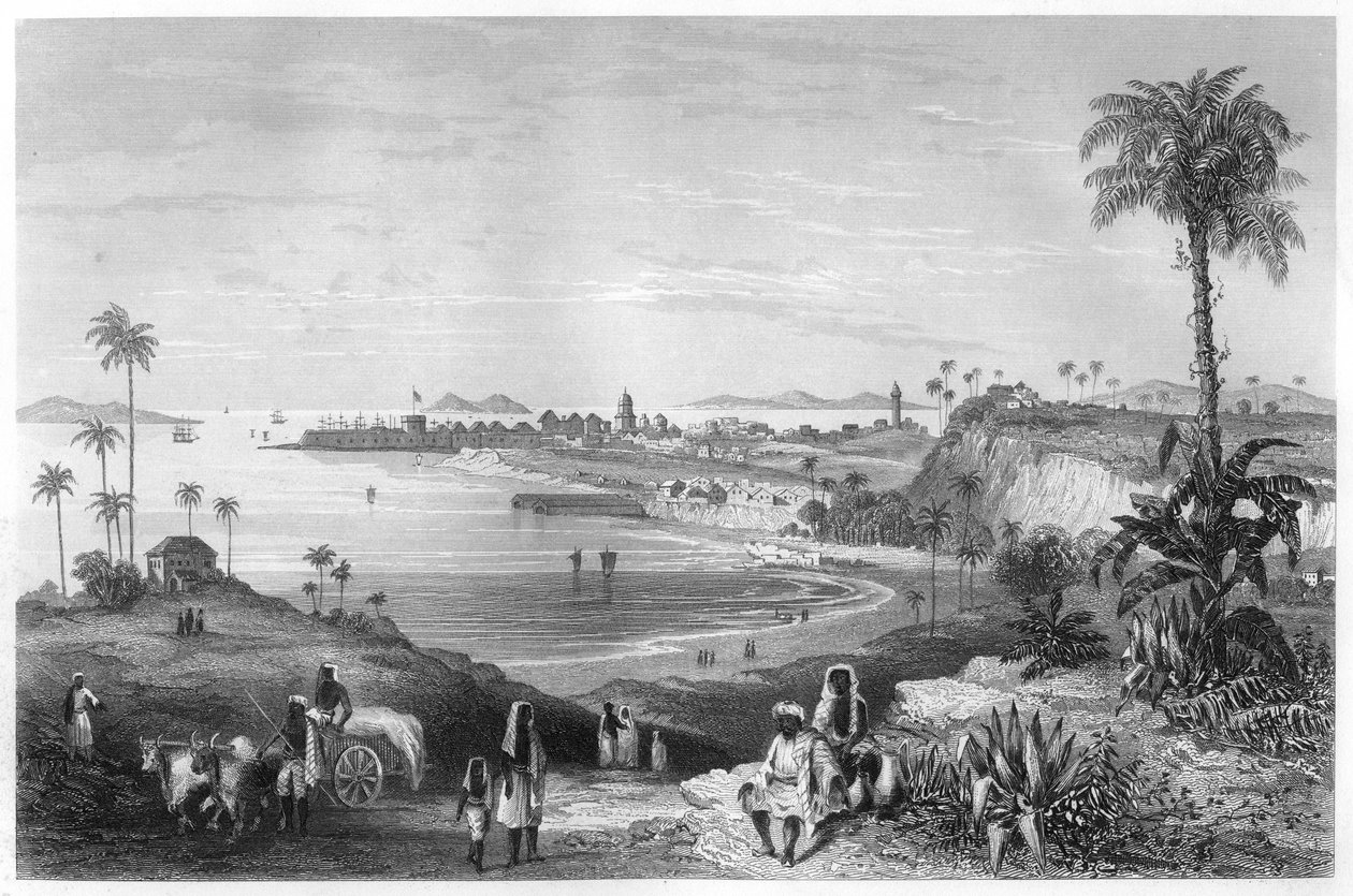 Widok Bombaju ukazujący fort, ok. 1860 r. autorstwa Unbekannt